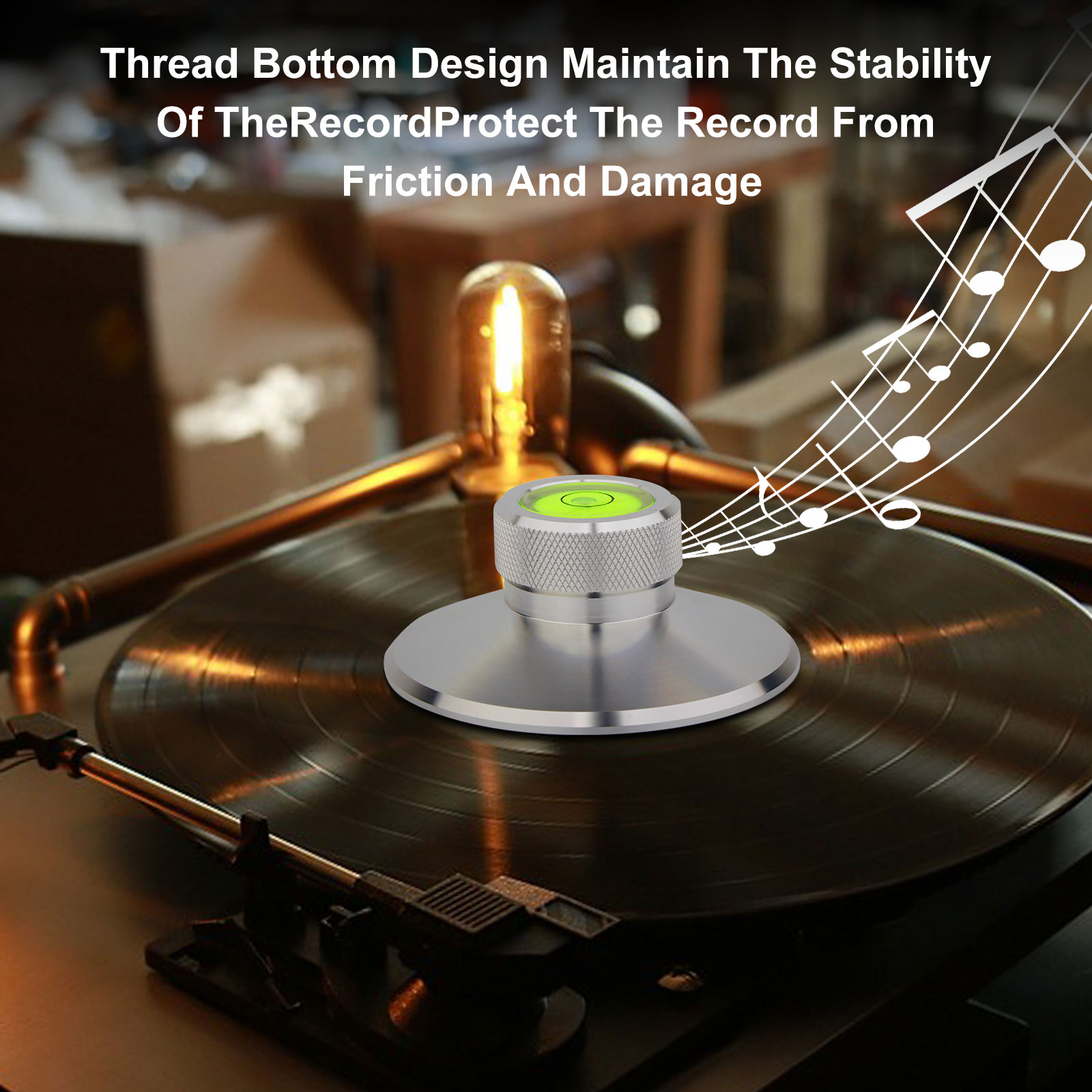 Musical Instrument Vector - Disc Stabilizer LP Record Weight Player