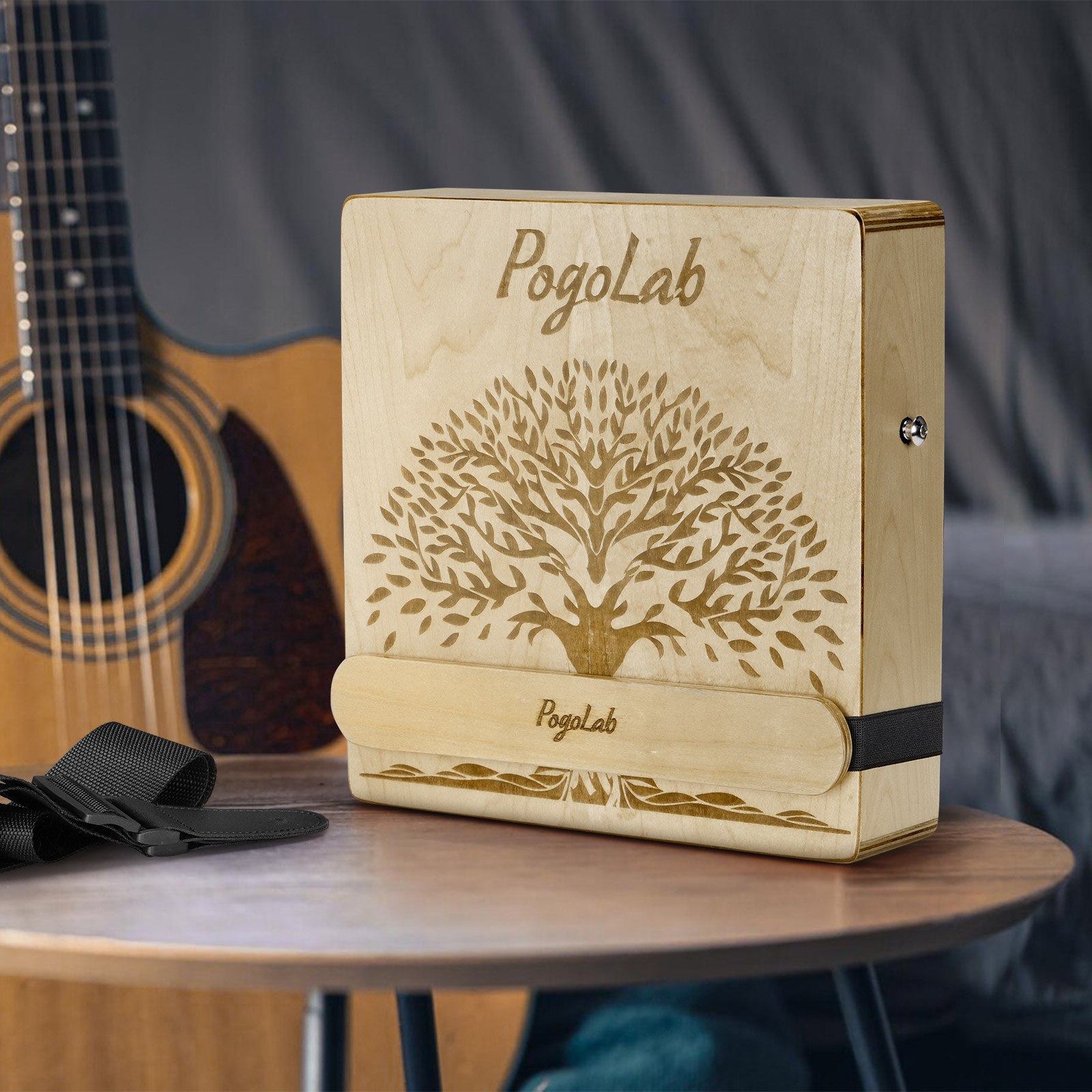 Cajon Musical Instrument - Pogolab Portable Cajon with Snare Strap,