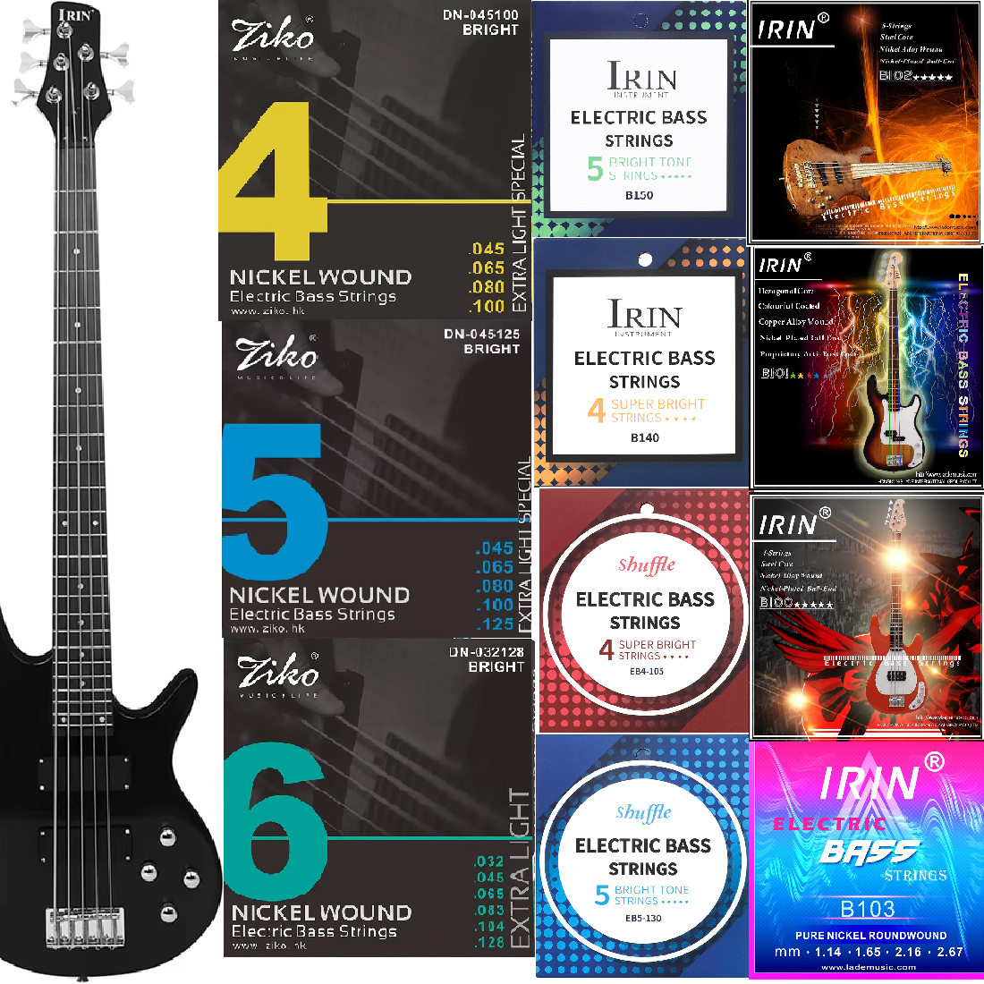 Charango 10 String - 1/3/10 Set Bass Strings 4/5/6 Strings