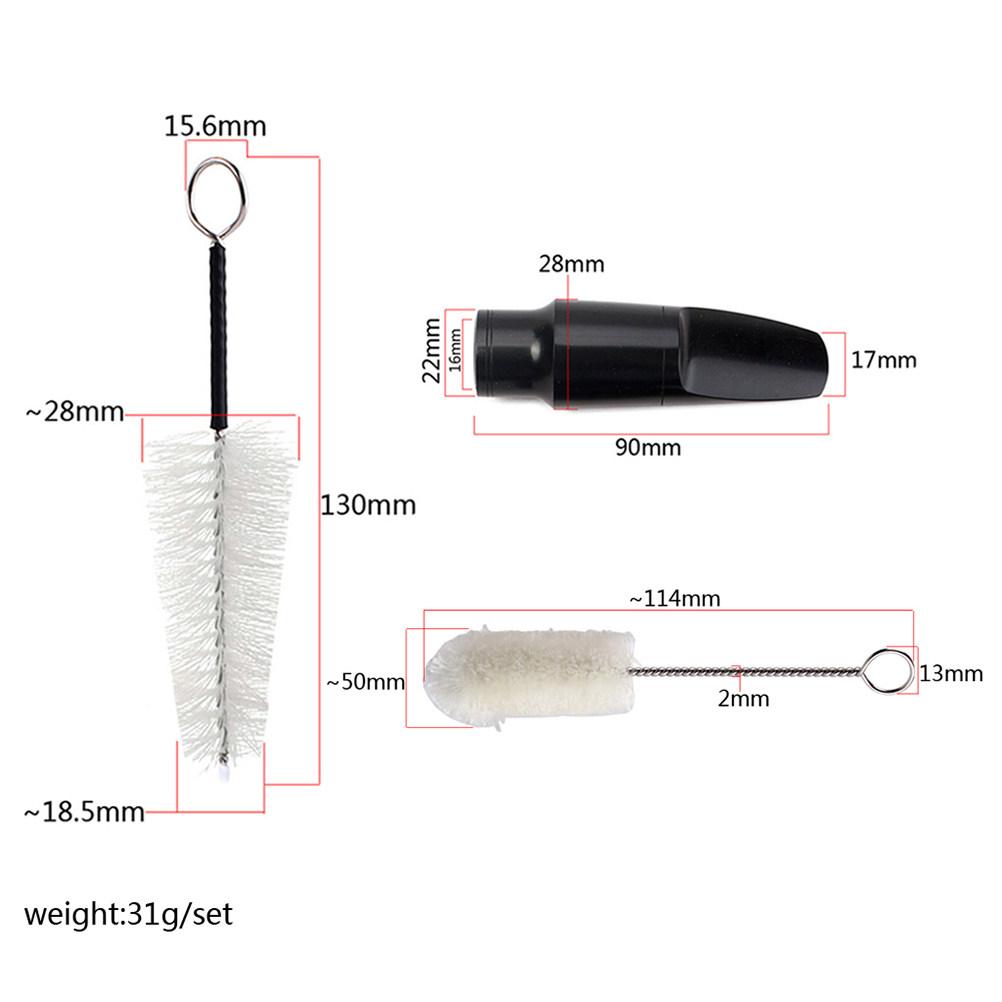 Musical Instrument You Blow Into - 2Pcs Saxophone Mouthpiece Cleaning Brush Set