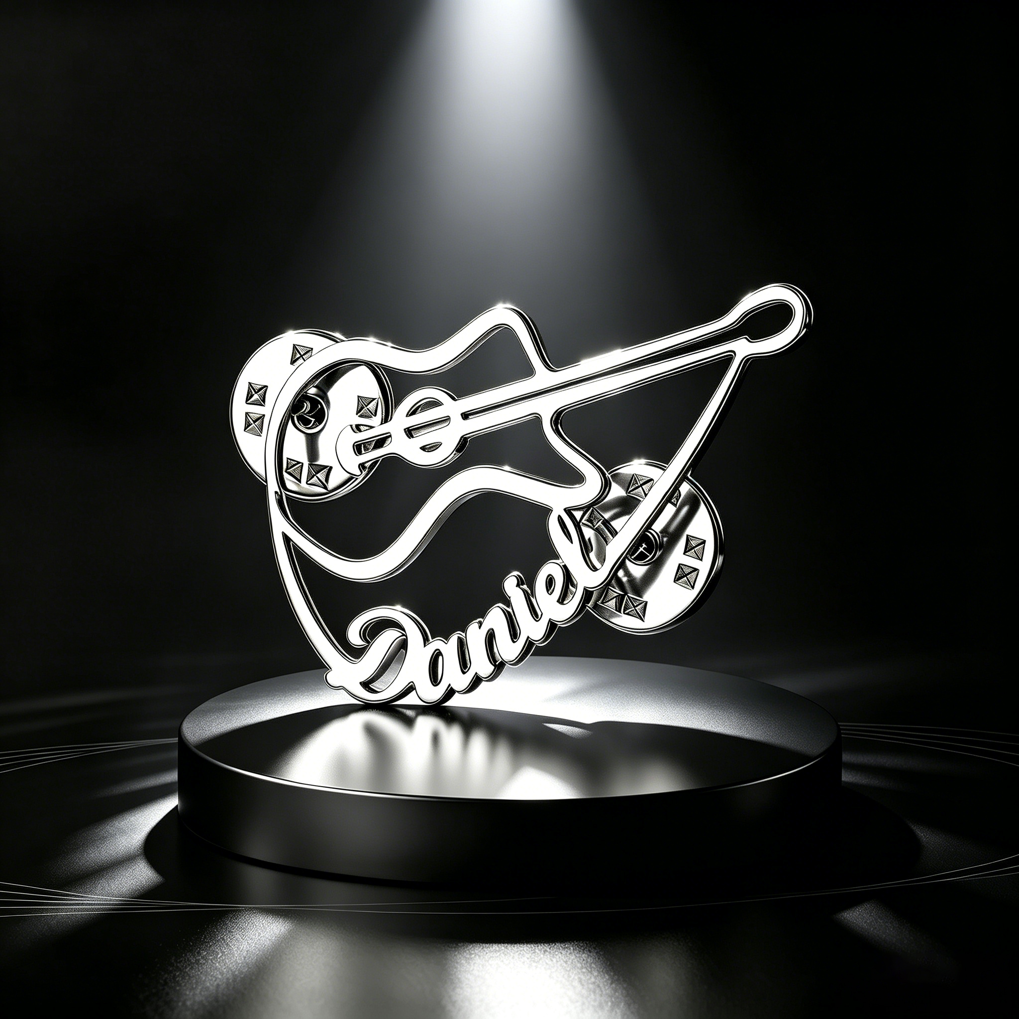 Musical Instrument Name - Personalized Violin Brooch Custom Name Pin