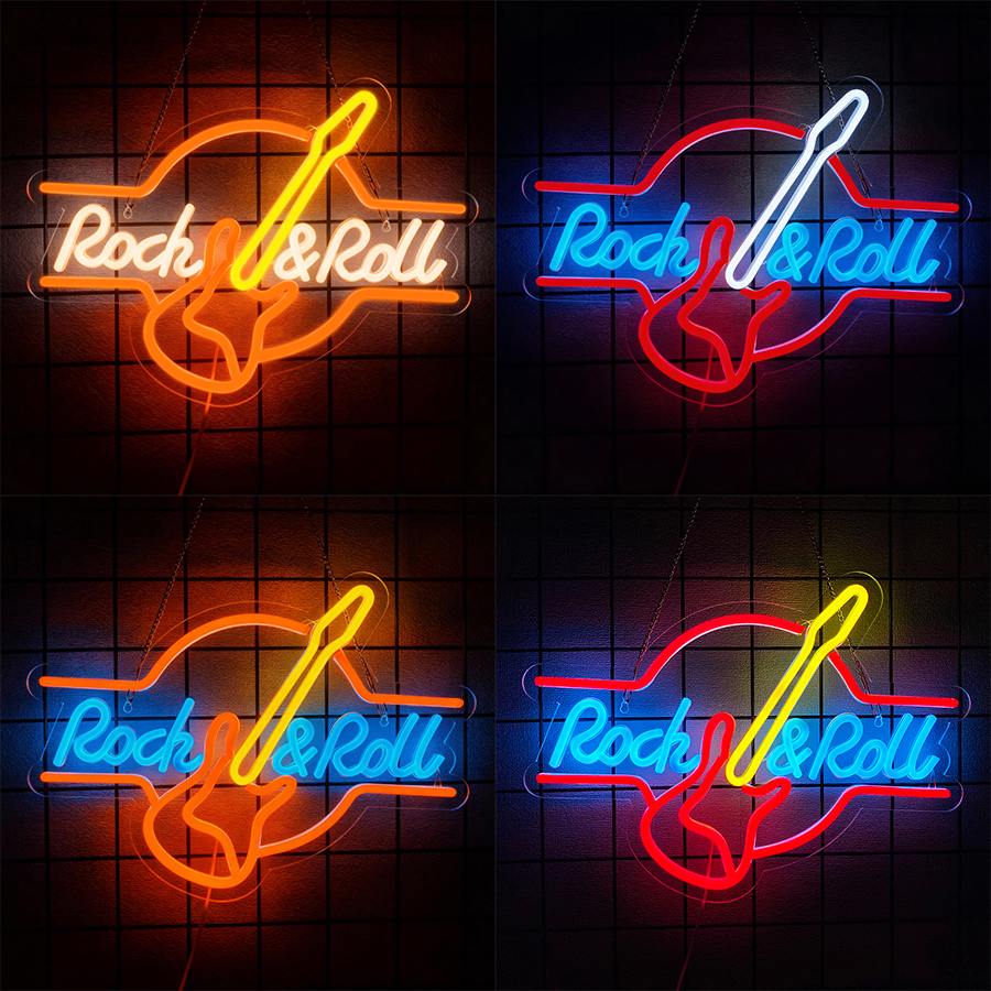 Musical Instrument Sign - Rock & Roll Led Neon Sign,