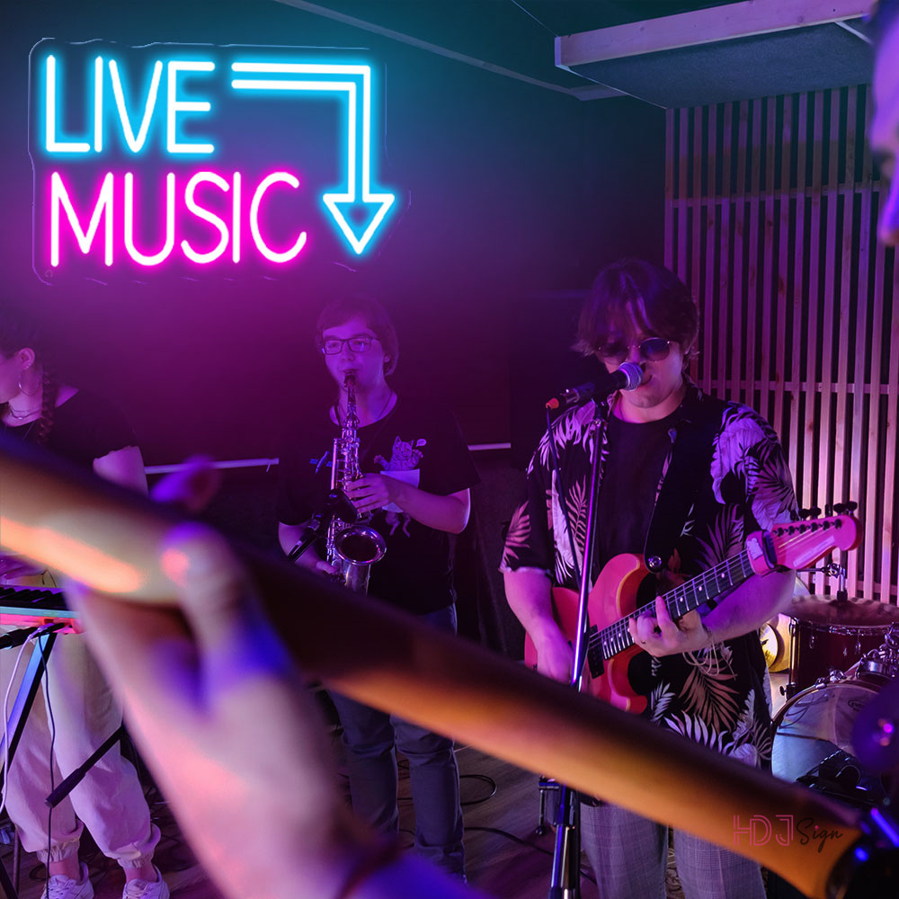 Live Music LED Neon Signs for  - مراجعة Musical Instrument Sign وسعره