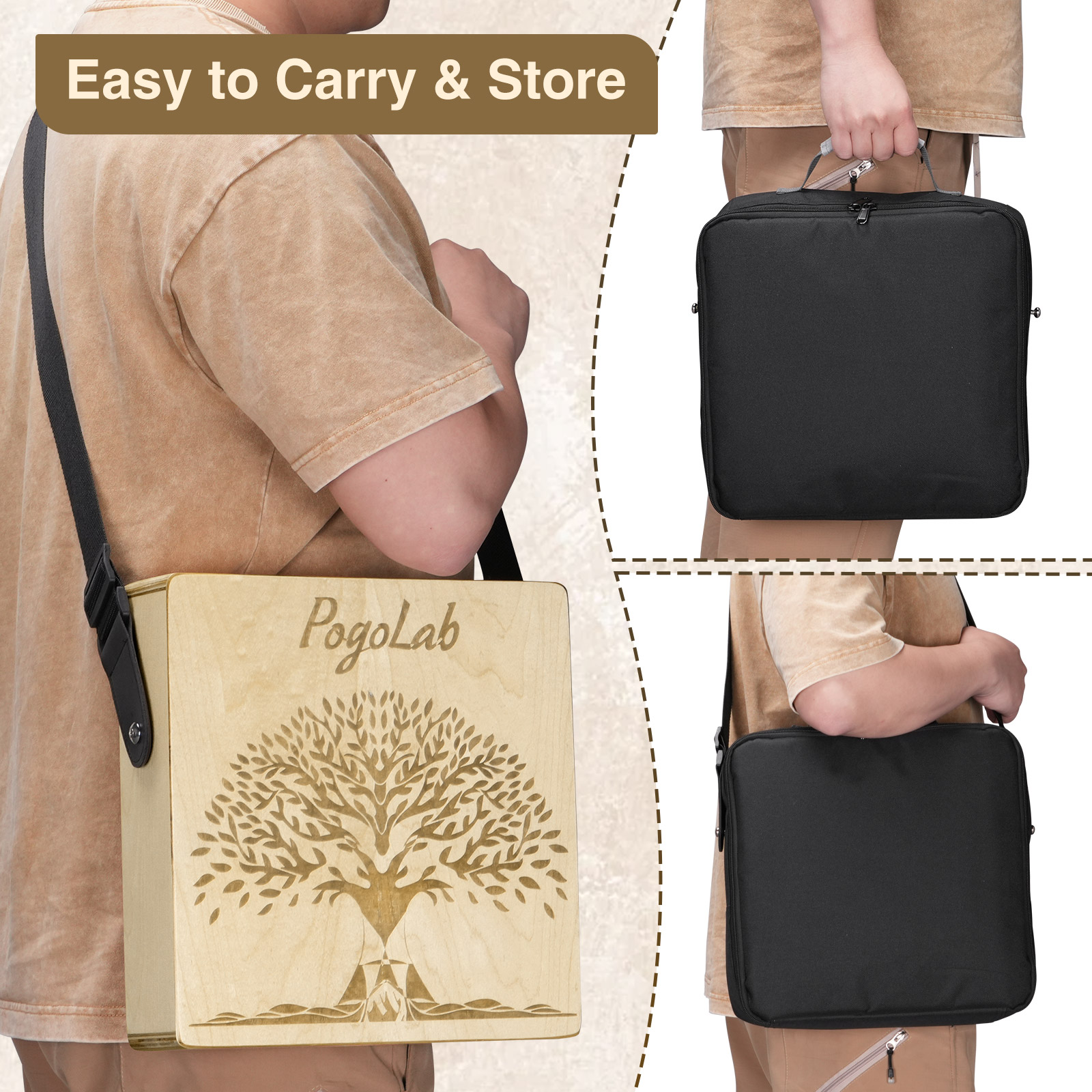 Pogolab Portable Cajon with Sn - مراجعة Cajon Musical Instrument وسعره