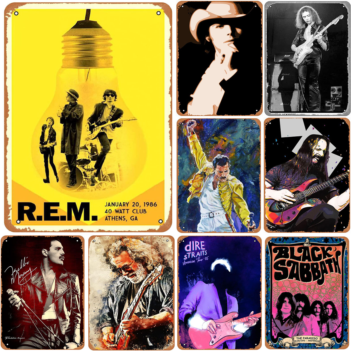 Music Band Metal Tin Signs Roc - مراجعة Musical Instrument Sign وسعره