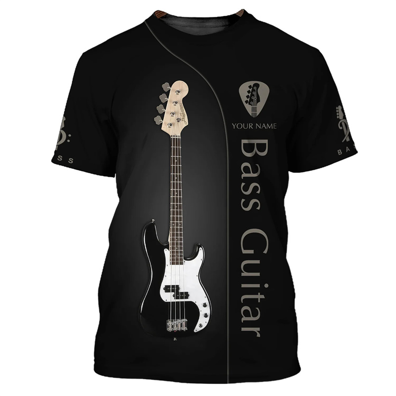 Fashion Guitar Bass 3D Print T - مراجعة Musical Instrument Name وسعره