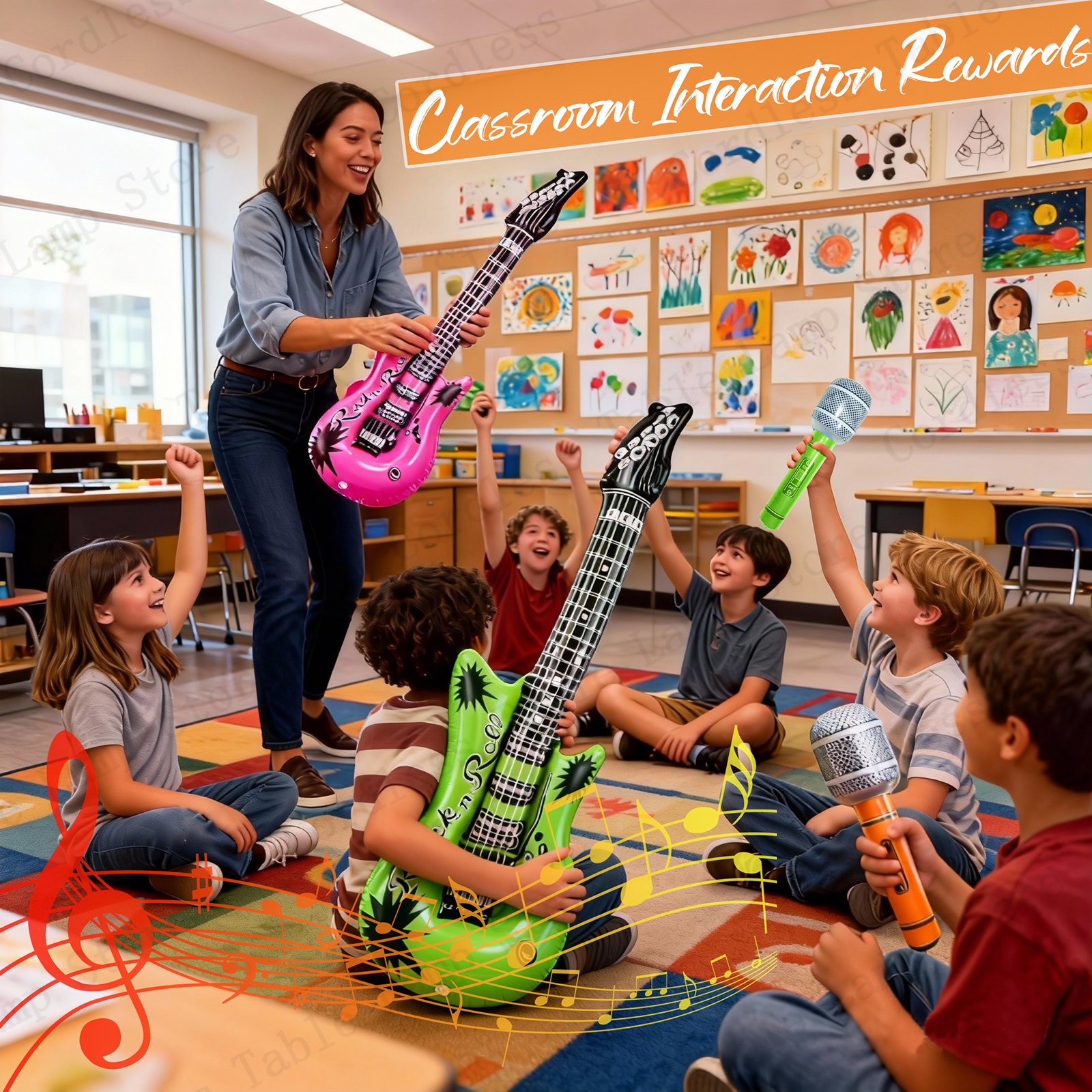12-60Pcs Inflatable Rock Star  - مراجعة Musical Instrument You Blow Into وسعره