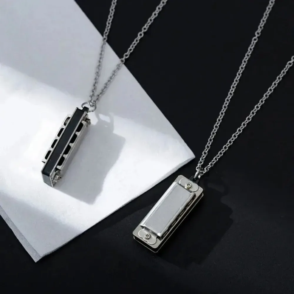 Mini Harmonica Necklace Men an - مراجعة Musical Instrument You Blow Into وسعره