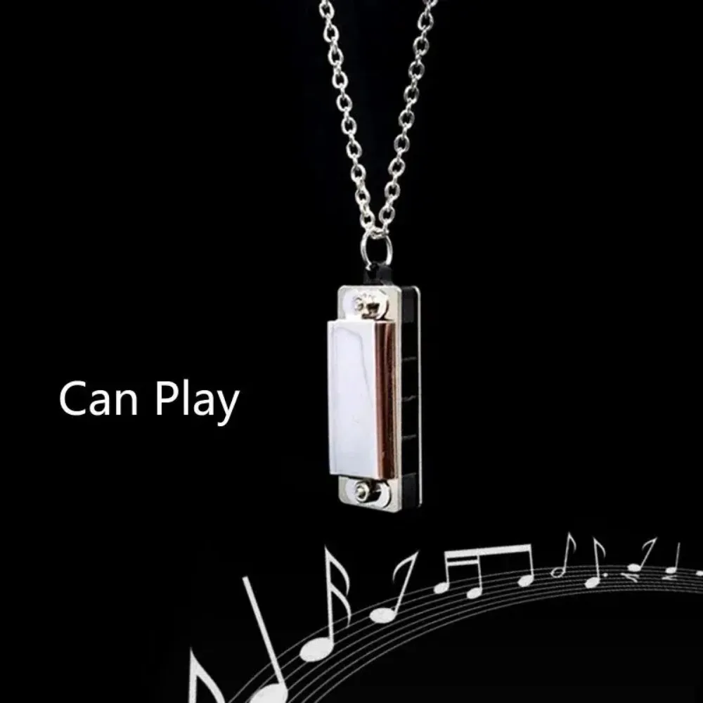 Mini Harmonica Necklace Men an - مراجعة Musical Instrument You Blow Into وسعره
