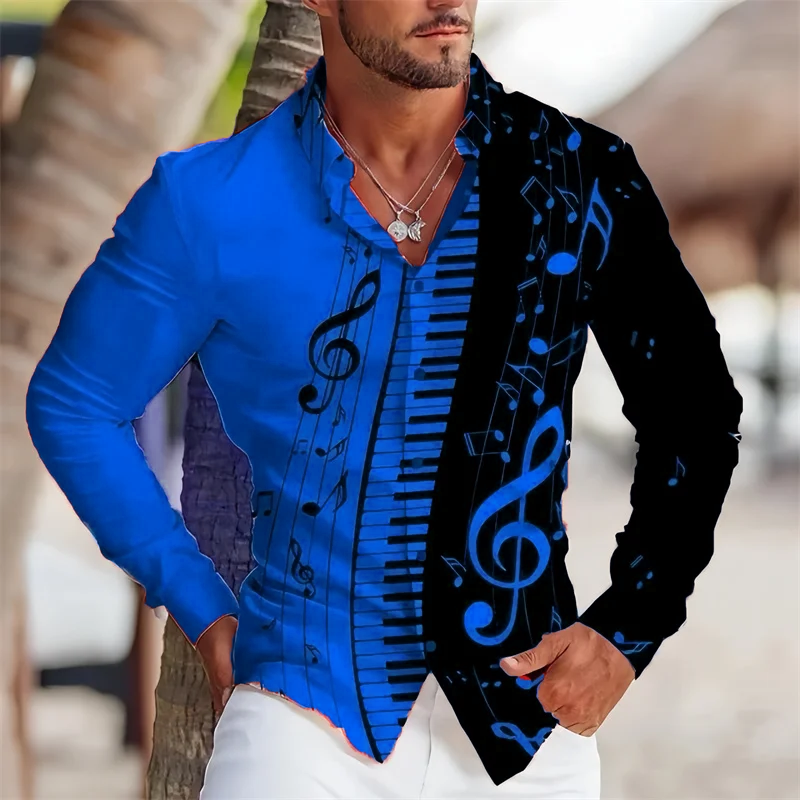 2025 Summer Men's Long Sleeves - مراجعة Musical Instrument Sign وسعره