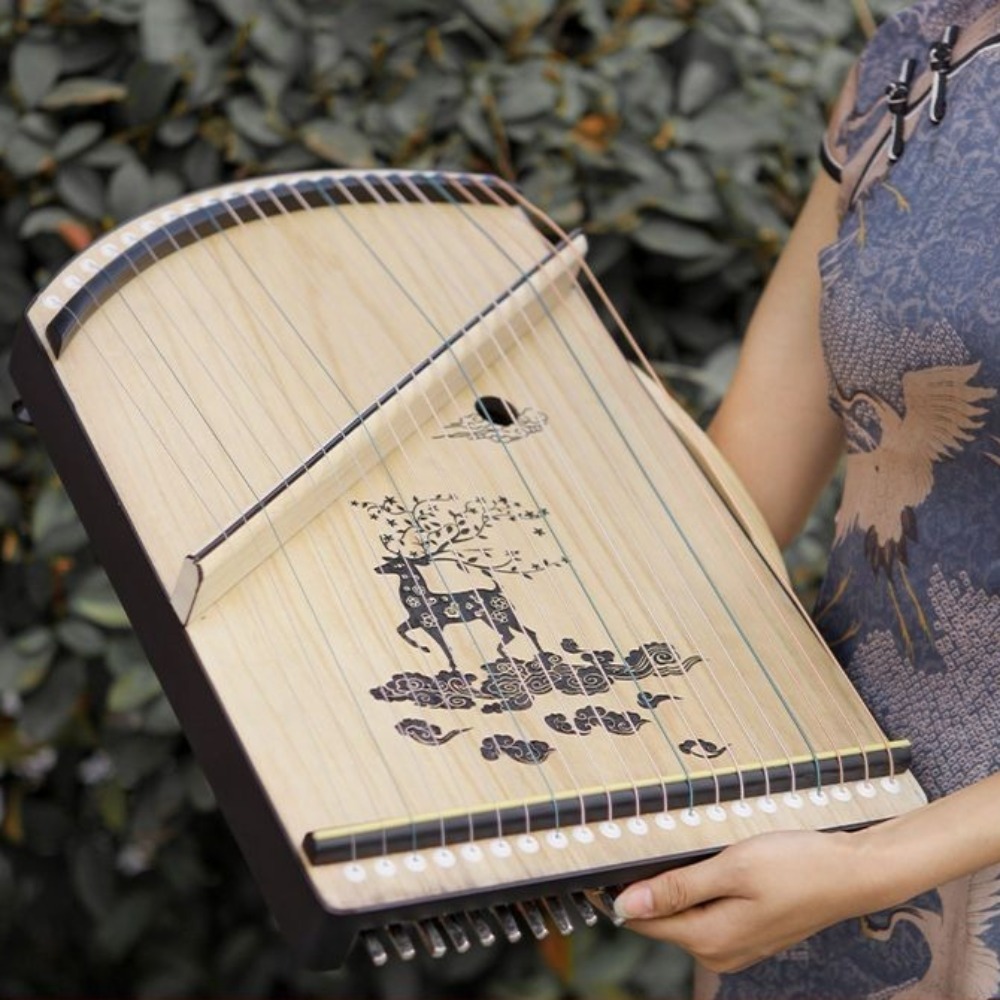 Wooden 21-string Mini Guzheng  - مراجعة Musical Instrument Lute وسعره